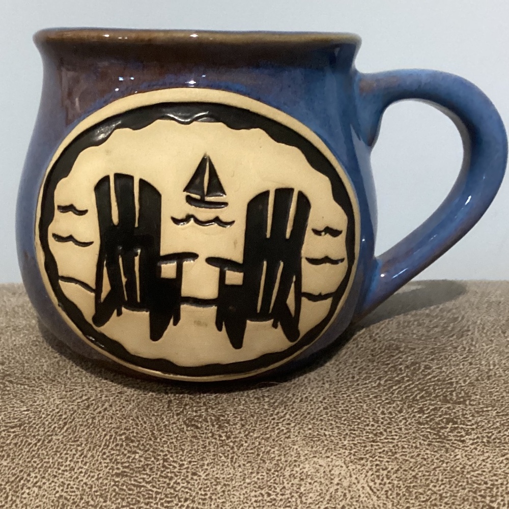 Cape Shore stoneware  mug with Adirondack chairs Cape Cod new with tag